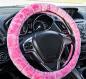 Preview: Xkeribom Lenkradbezug 37-38cm Lenkradschoner Lenkradschutz Plüsch Rosa Pink